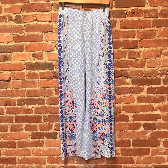 NEW Lilly Pulitzer Bal Harbour Palazzo Pants Hidden Treasure XS 33" Inseam - Picture 1 of 6
